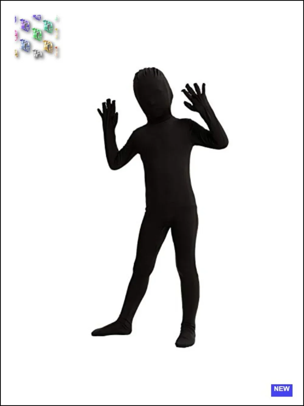 Kids Invisible Shadow Costume Bodysuit with Hood, Halloween Dress Up